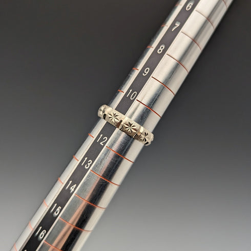 British vintage jewelry, sterling silver bright cut ring